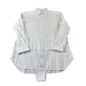 Brioni White Bib Front Solid White French Cuff Tuxedo Shirt Size 16/41